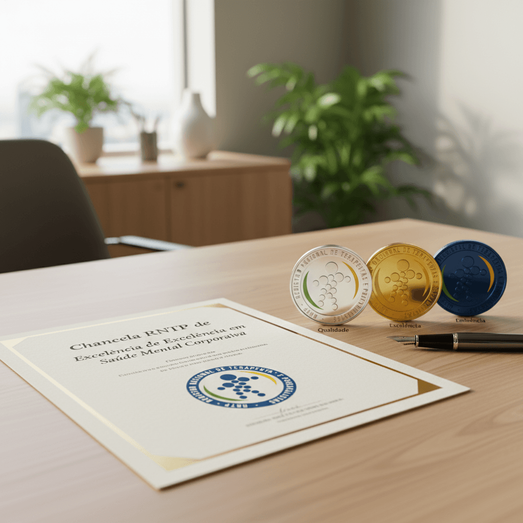 Certificado RNTP sobre mesa executiva